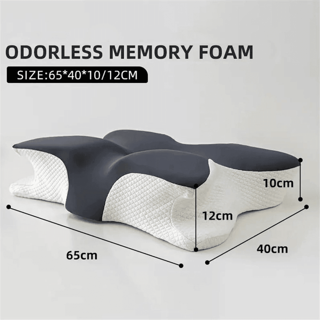 Memory Foam Butterfly Pillow Neck Support Slow Rebound Cervical Pillow - Dark Grey