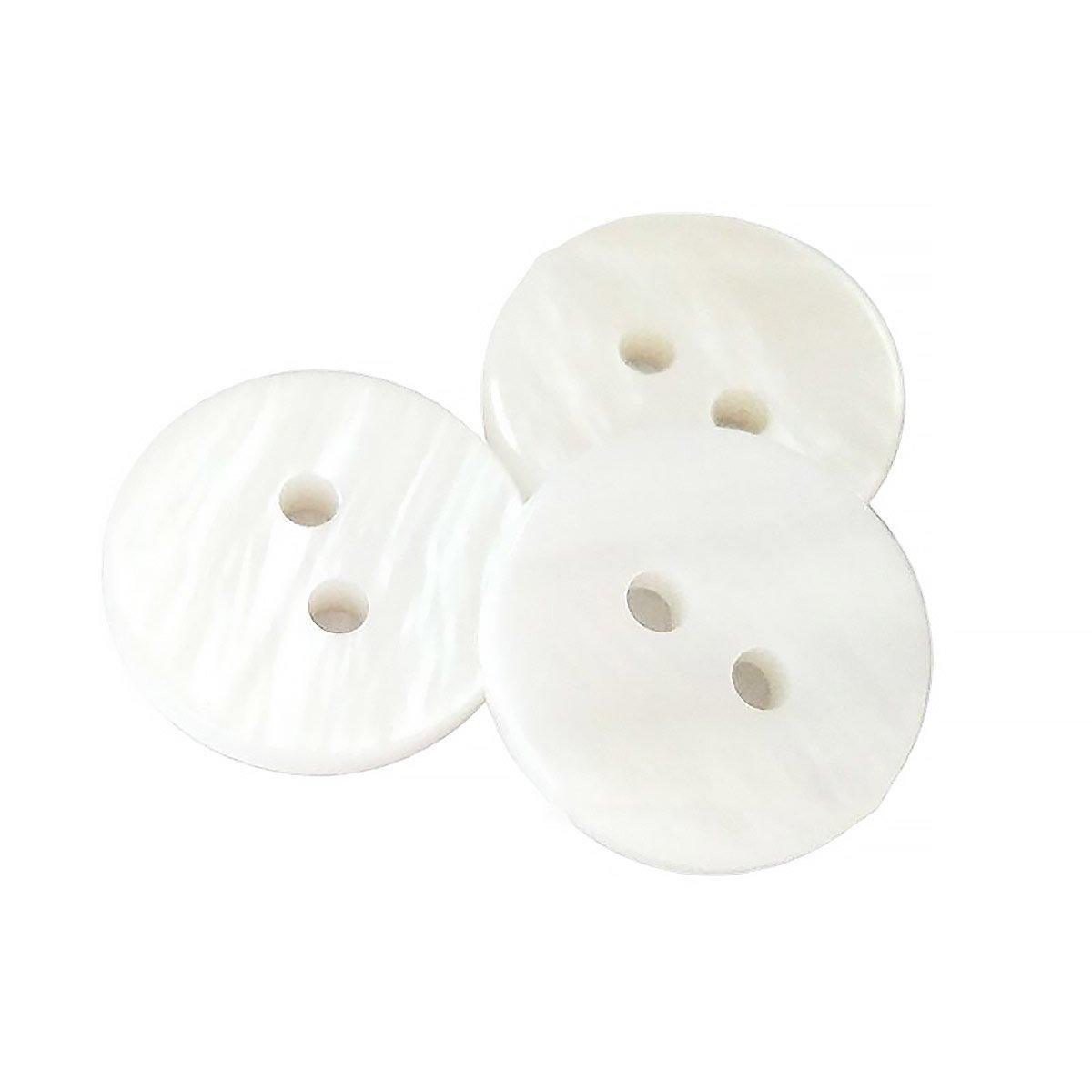 20pcs White Shirt Buttons Round Two Eyes Sewing Craft DIY Clothing Supplies - 18mm