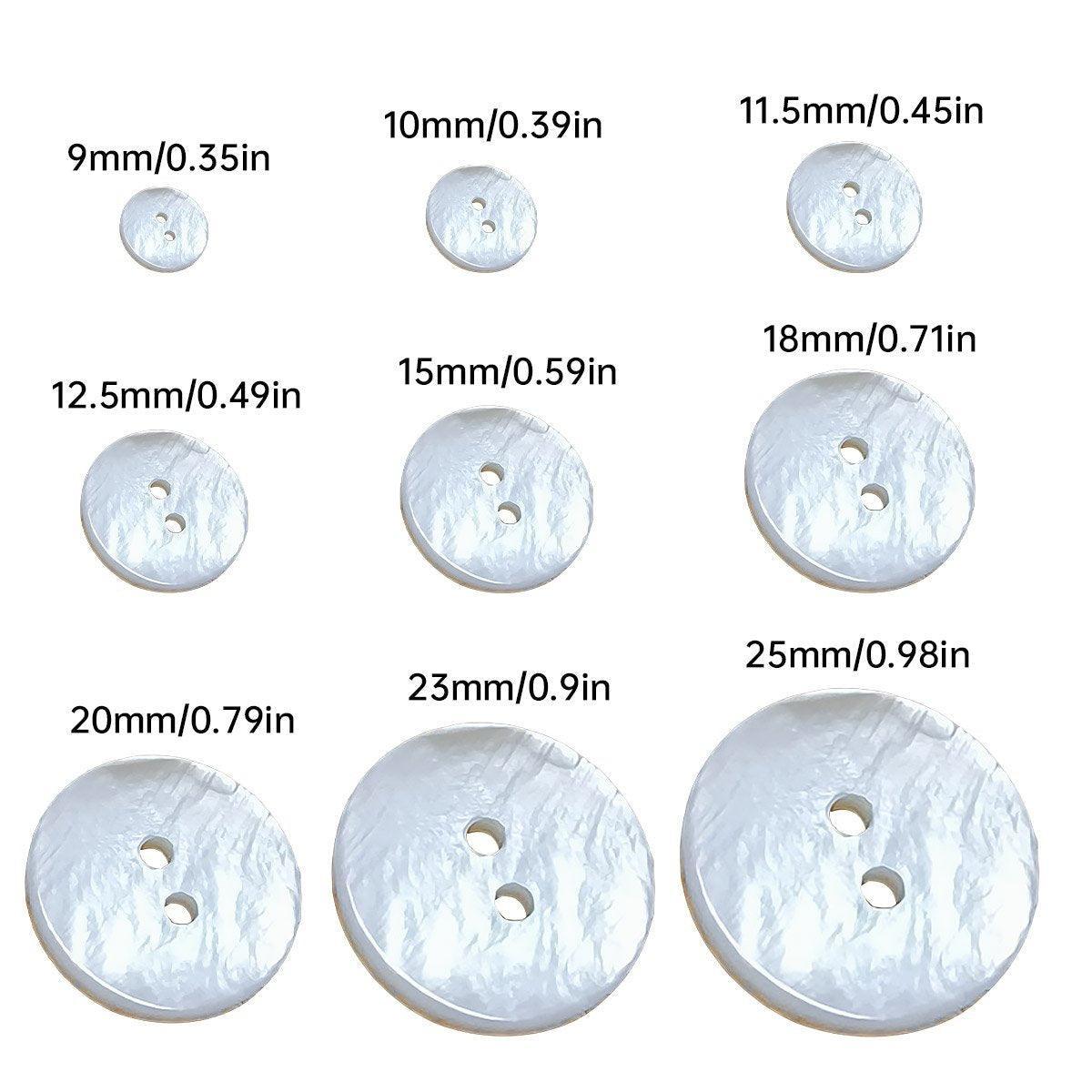 20pcs White Shirt Buttons Round Two Eyes Sewing Craft DIY Clothing Supplies - 23mm