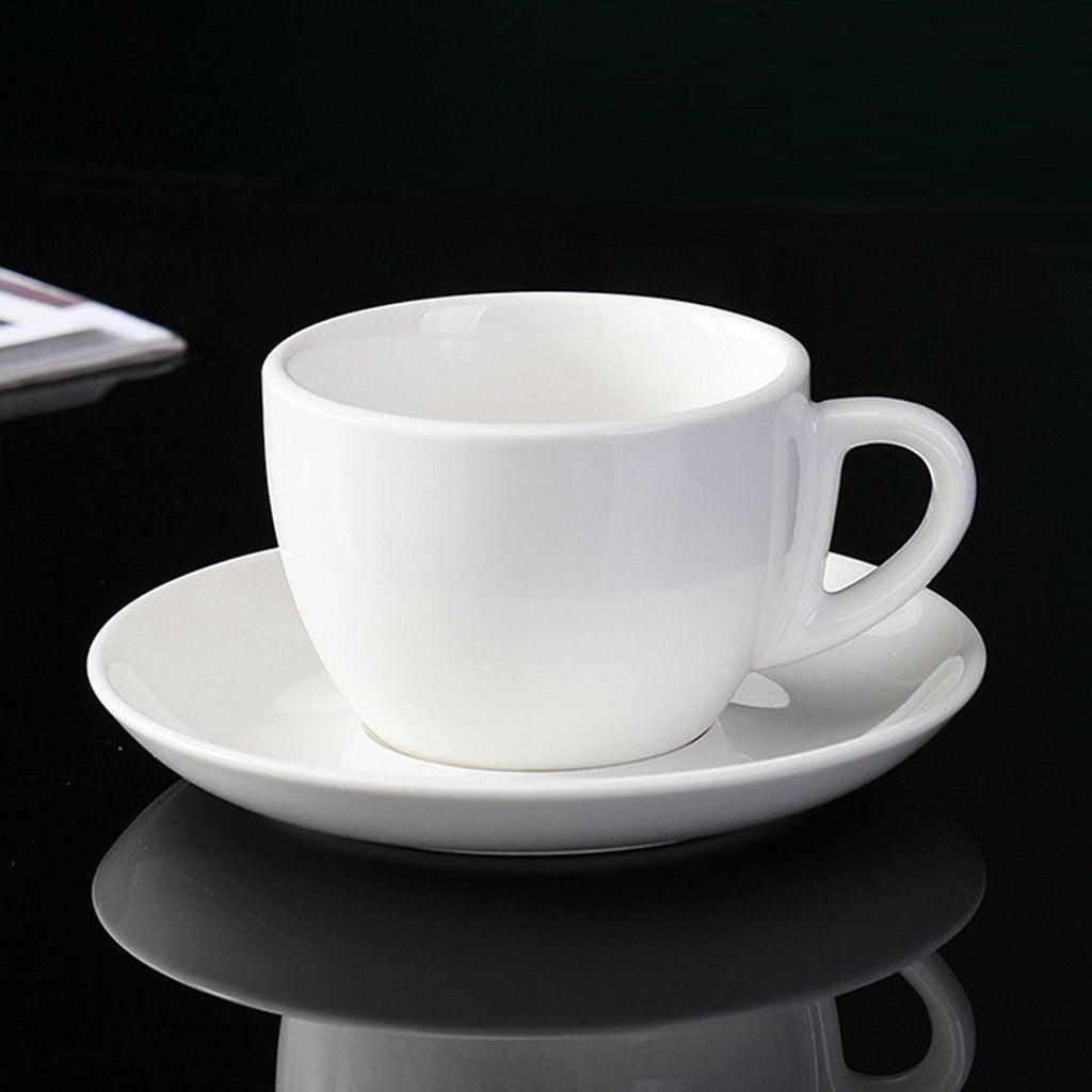 6PCS Ceramic Coffee Cup and Saucer Set Apricot Tea Cup with Ear Hotel Coffee Cup - 160ml