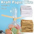 1000pcs Paper Tie Tape Wire 8/10/15cm for Baking Packing Bag Sealing Supplies - White-8cm