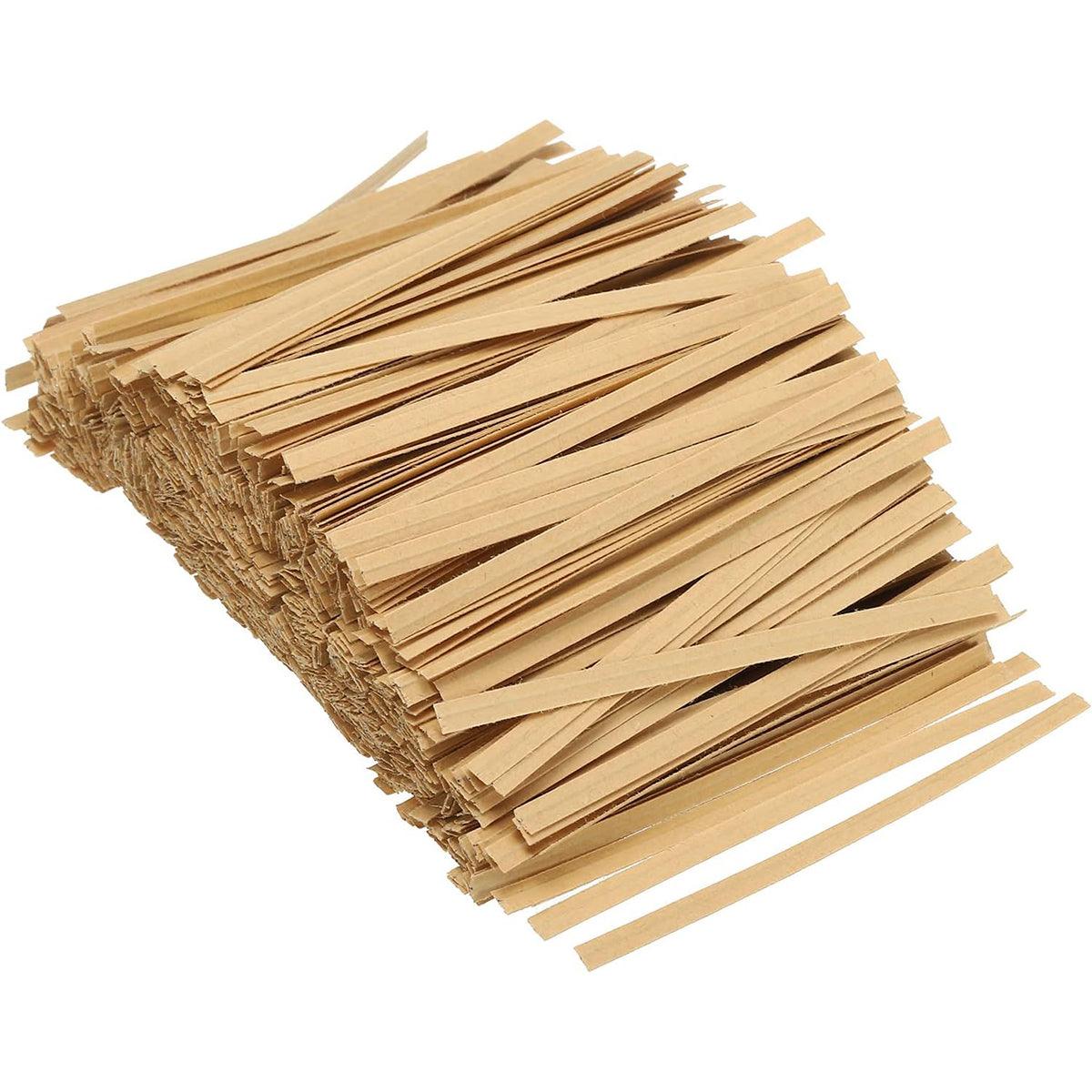 1000pcs Paper Tie Tape Wire 8/10/15cm for Baking Packing Bag Sealing Supplies - White-8cm