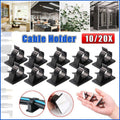 Adhesive Cord Management Cable Clips Black Wire Holder Organizer Clamp - 10PCS
