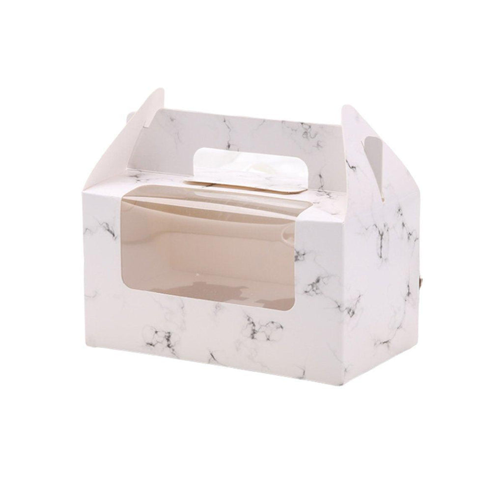 25pcs Portable Cupcake Packaging Box with Transparent Window for Easy Opening - Blue-2Cup