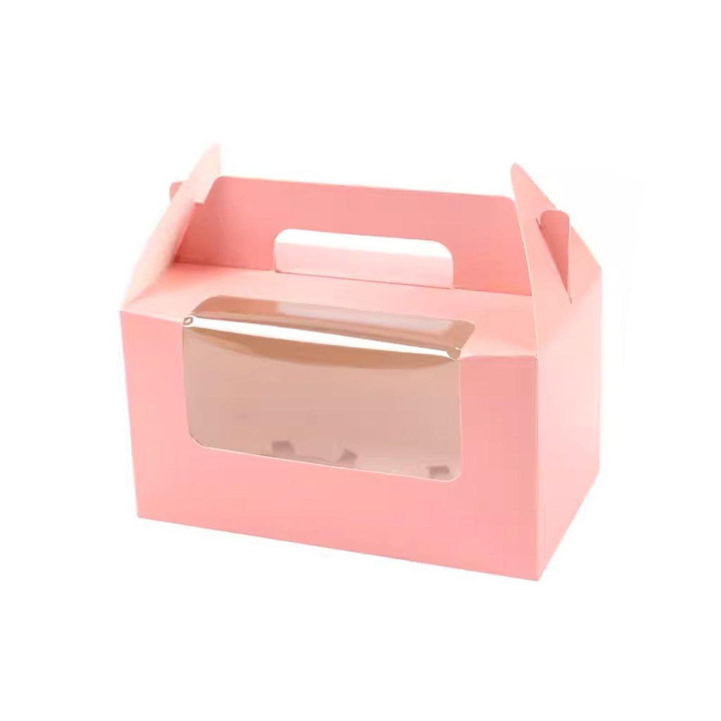 25pcs Portable Cupcake Packaging Box with Transparent Window for Easy Opening - Brown-2Cup