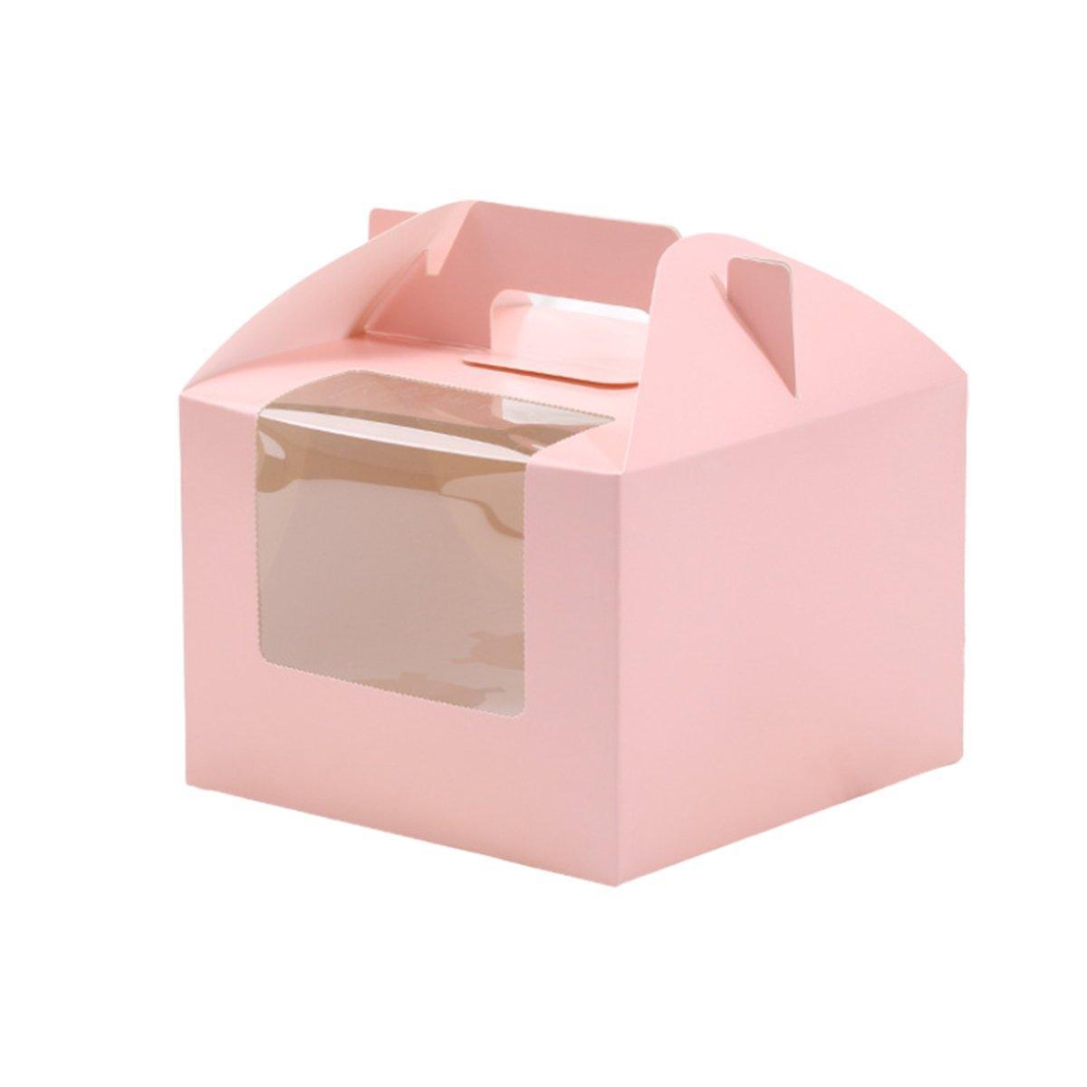 25pcs Portable Cupcake Packaging Box with Transparent Window for Easy Opening - Marble-2Cup