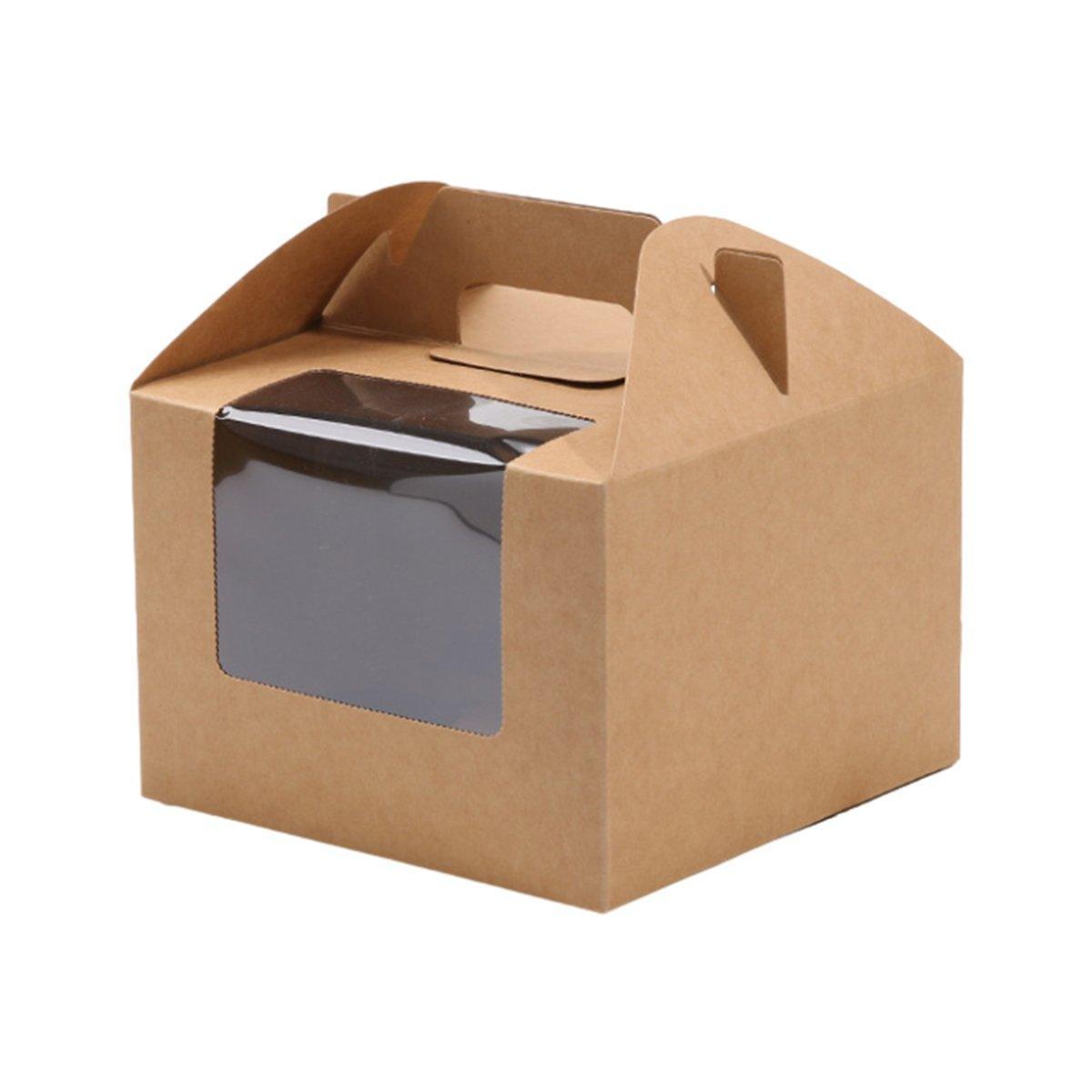 25pcs Portable Cupcake Packaging Box with Transparent Window for Easy Opening - Pink-2Cup