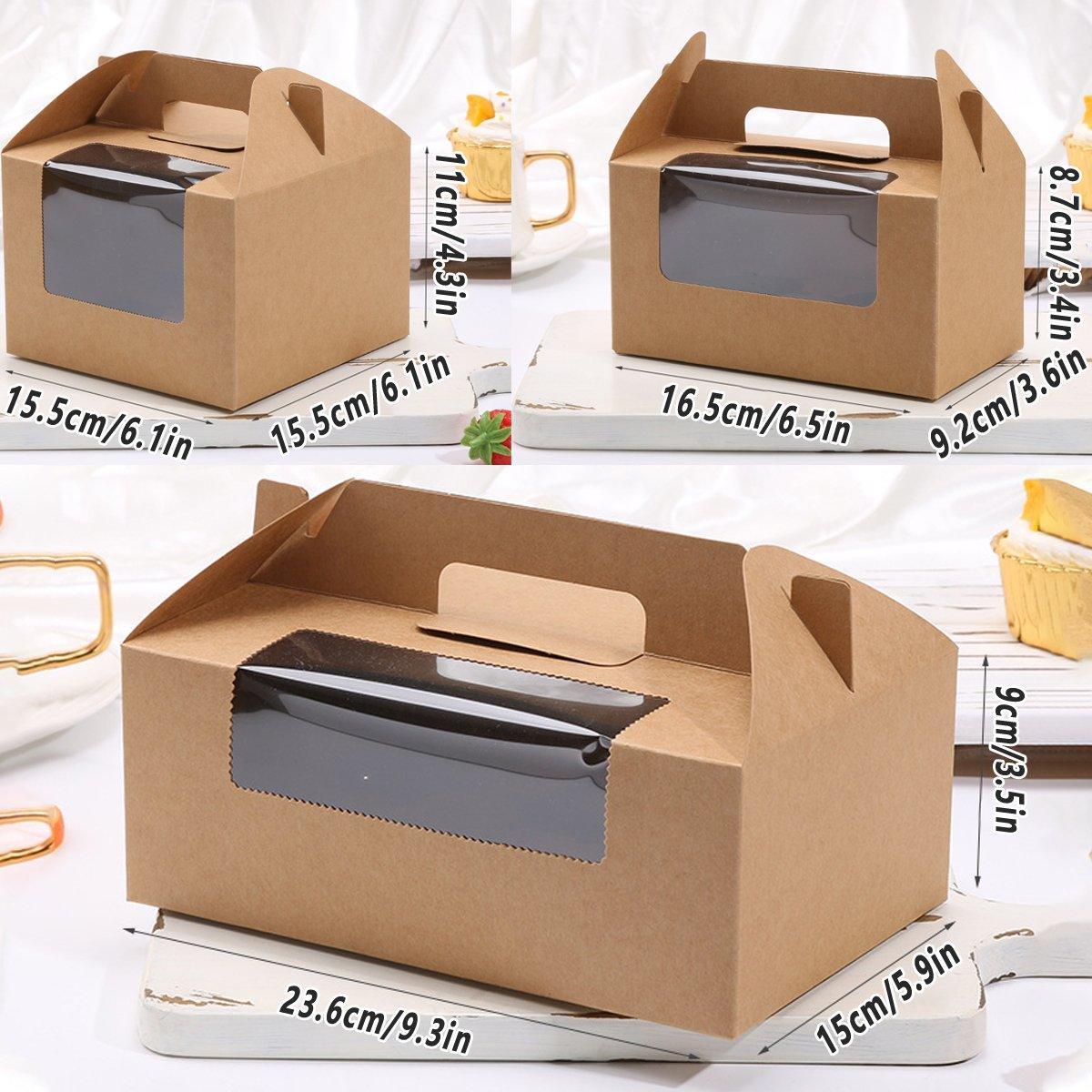 25pcs Portable Cupcake Packaging Box with Transparent Window for Easy Opening - Pink-4Cup
