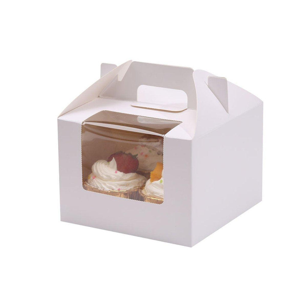 25pcs Portable Cupcake Packaging Box with Transparent Window for Easy Opening - Pink-4Cup