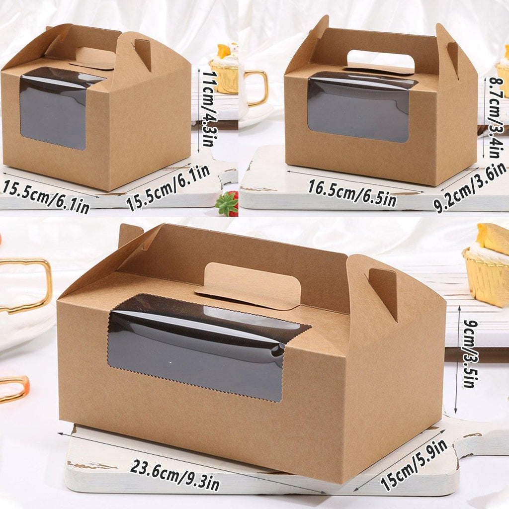 25pcs Portable Cupcake Packaging Box with Transparent Window for Easy Opening - White-6Cup