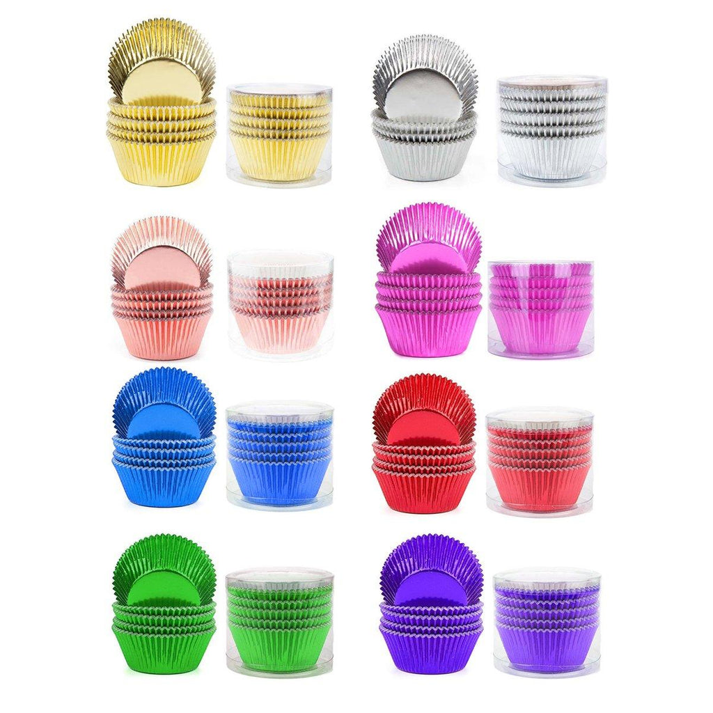 200 Pcs Colored Baking Paper Cupcake Trays Muffin Liners for Party Baking - Gold