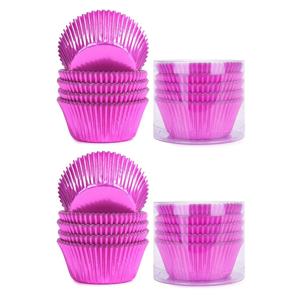 200 Pcs Colored Baking Paper Cupcake Trays Muffin Liners for Party Baking - Pink
