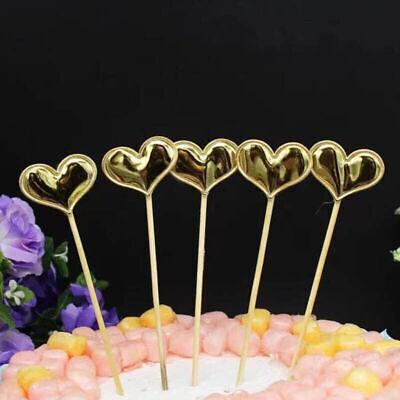 Happy Birthday Acrylic Cake Topper Cake Decoration Golden Silver Party - Pink-Heart