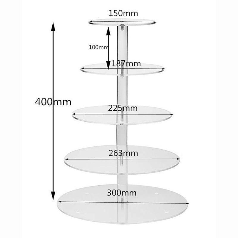 Acrylic Cupcake Tower 3 4 5 6 7 Tier Clear Cake Stand for Wedding Party - 4 Tiers