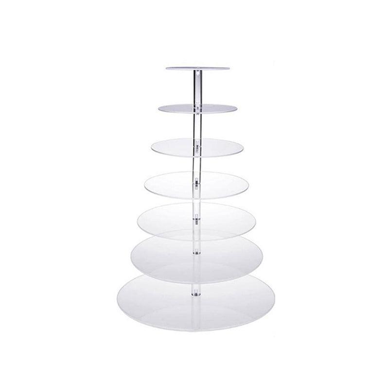 Acrylic Cupcake Tower 3 4 5 6 7 Tier Clear Cake Stand for Wedding Party - 4 Tiers