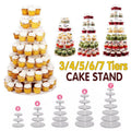 Acrylic Cupcake Tower 3 4 5 6 7 Tier Clear Cake Stand for Wedding Party - 5 Tiers