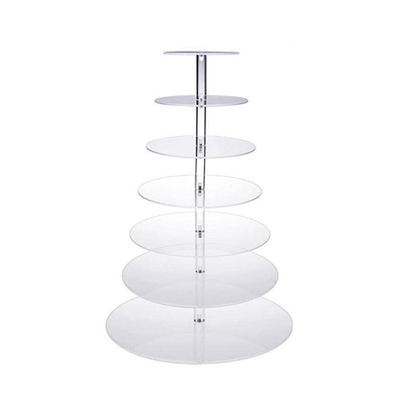Acrylic Cupcake Tower 3 4 5 6 7 Tier Clear Cake Stand for Wedding Party - 5 Tiers