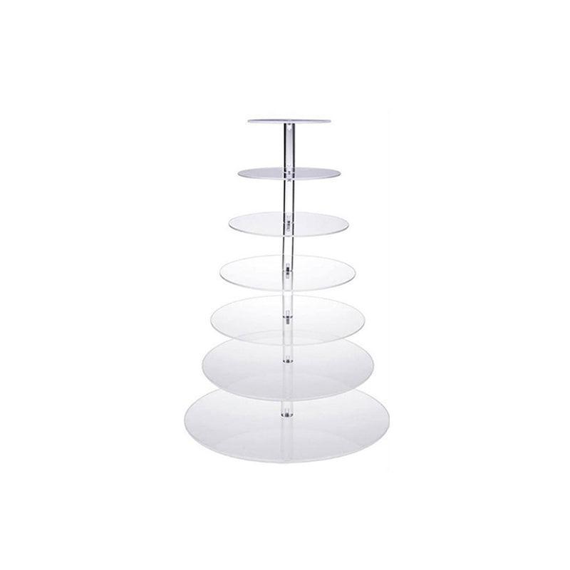 Acrylic Cupcake Tower 3 4 5 6 7 Tier Clear Cake Stand for Wedding Party - 6 Tiers