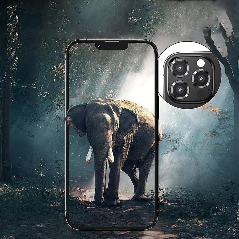 For iPhone 14/14 Plus Metal Camera Lens Glass Screen Protector - Black