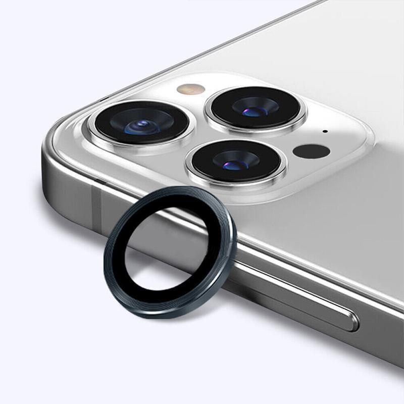 For iPhone 14/14 Plus Metal Camera Lens Glass Screen Protector - Black