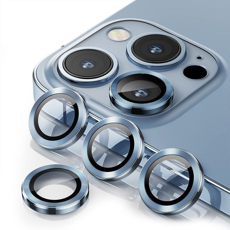 For iPhone 14/14 Plus Metal Camera Lens Glass Screen Protector - Blue