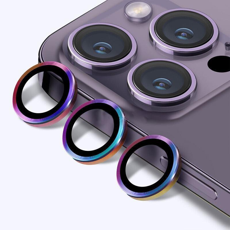 For iPhone 14/14 Plus Metal Camera Lens Glass Screen Protector - Purple