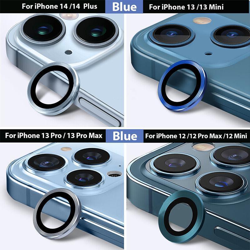 For iPhone 14/14 Plus Metal Camera Lens Glass Screen Protector - Grey