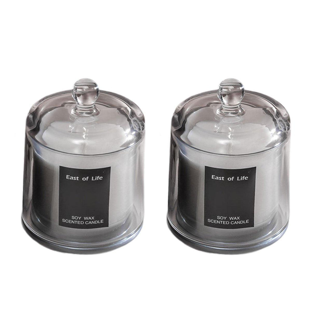 2Pcs Smokeless Glass Aromatherapy Candles Scented Gift Set for Relaxation - Lime Basil