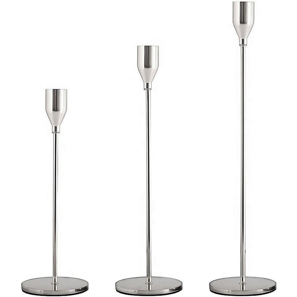 Set of 3 Decorative Candlestick Holder Candle Stand for Wedding / Dinner / Party - French Gold
