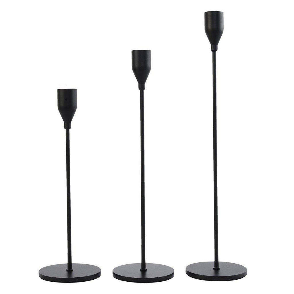 Set of 3 Decorative Candlestick Holder Candle Stand for Wedding / Dinner / Party - French Gold