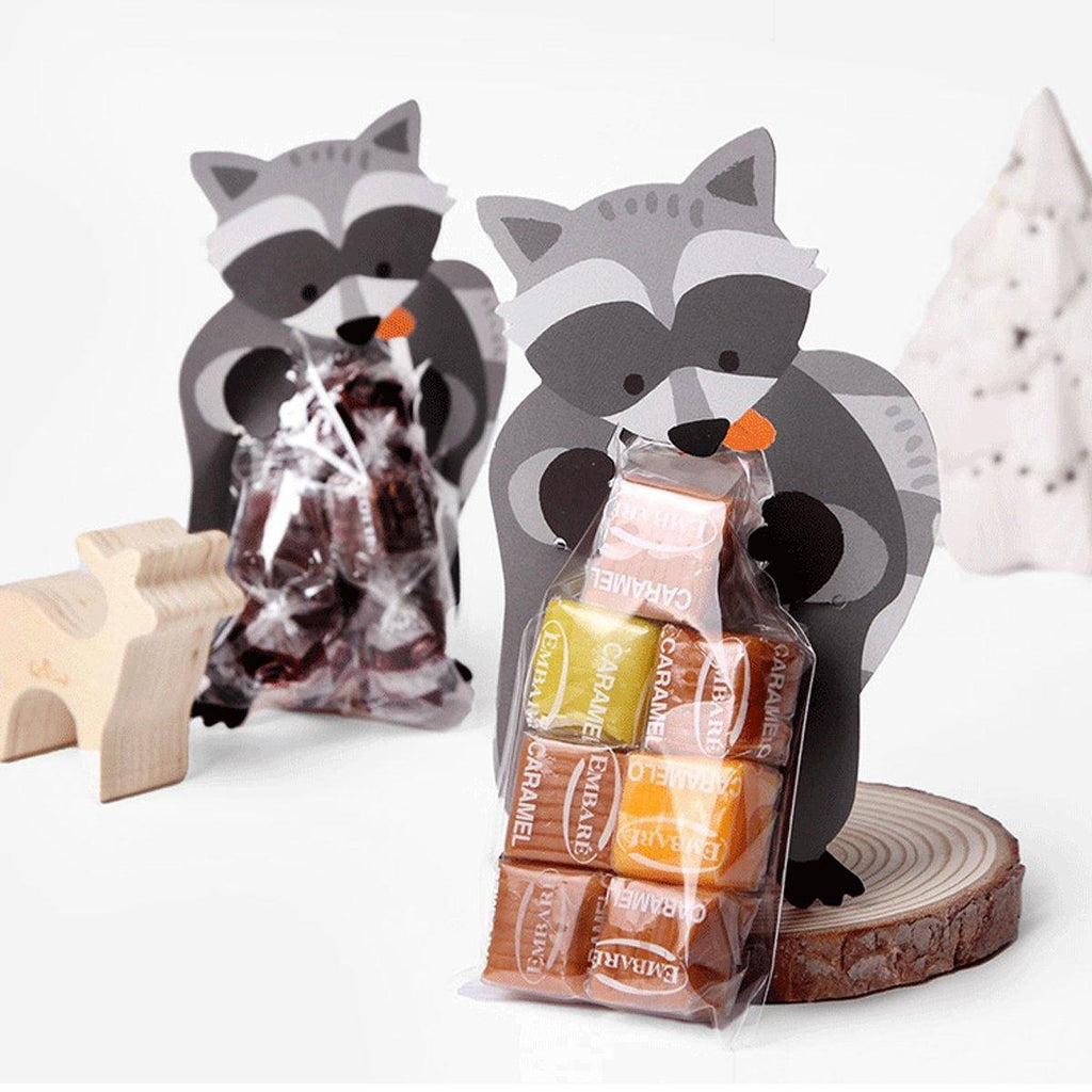 100pcs Cute 3D Cartoon Animal Candy Bags for Party Favors Birthday Gift Wrapping - Cuddly Bear