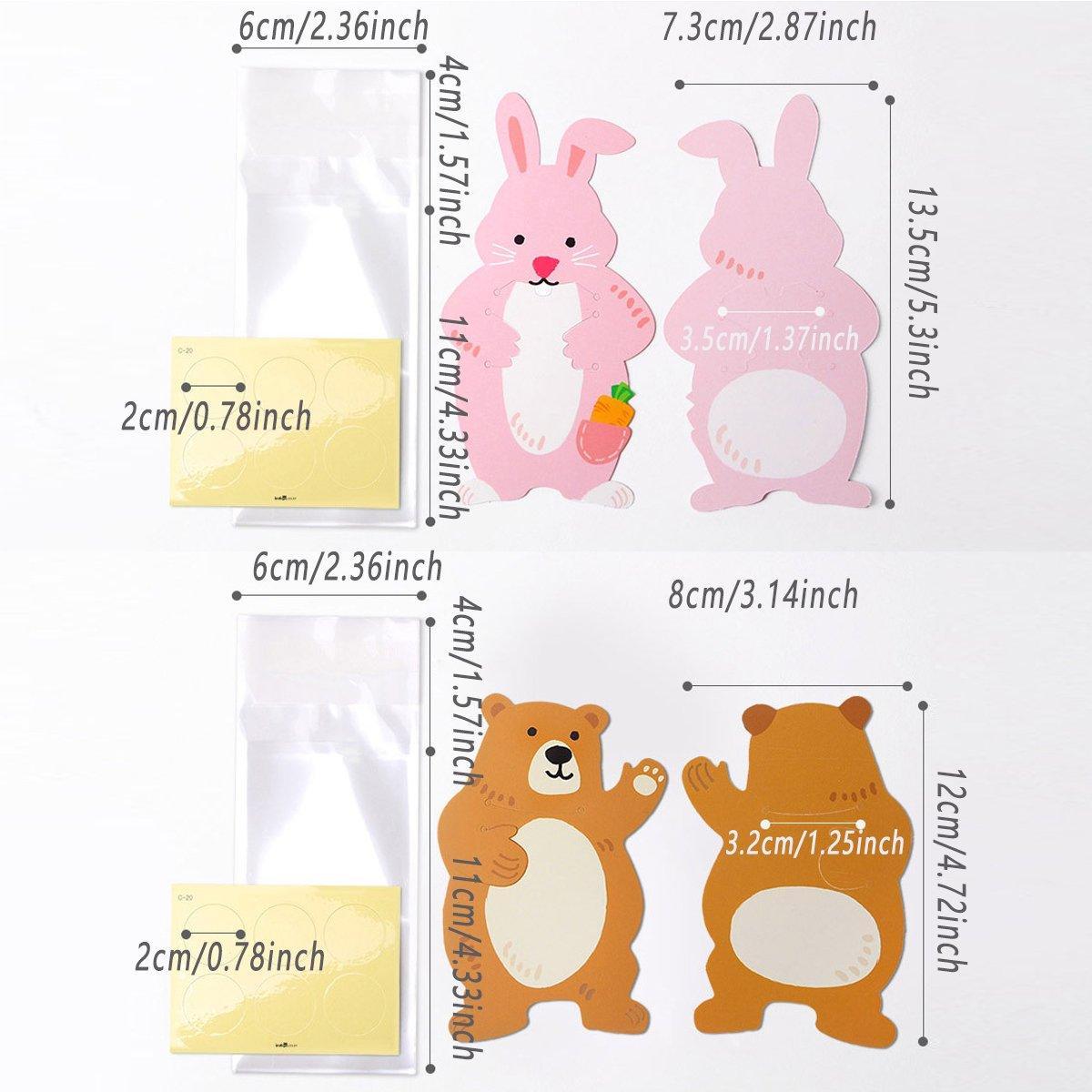 100pcs Cute 3D Cartoon Animal Candy Bags for Party Favors Birthday Gift Wrapping - Koalas