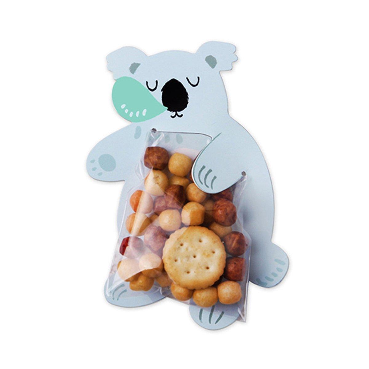 100pcs Cute 3D Cartoon Animal Candy Bags for Party Favors Birthday Gift Wrapping - Koalas