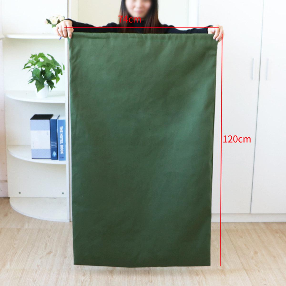 Canvas Drawstring Large Bag Pouch Clothes Craft Storage Laundry - Green-48X80cm