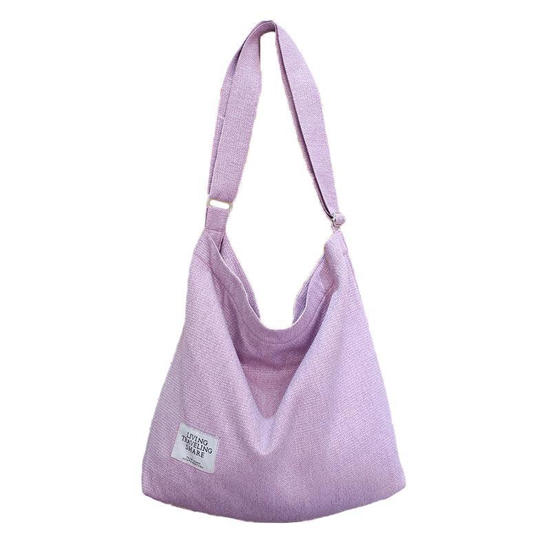Womens Large Canvas Handbag Ladies Travel Messenger Shoulder Bag Hobo Tote Purse - Light Grey