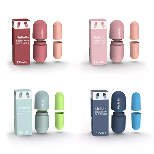 1/2/4 Pairs Soundproof Capsule Earplugs Noise Reduction Ear Plugs for Sleeping - 1pair-Blue