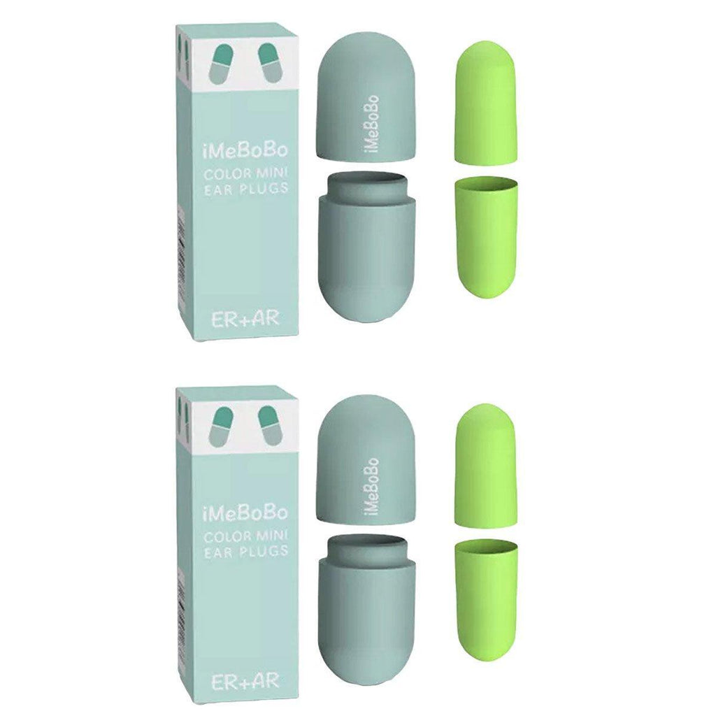 1/2/4 Pairs Soundproof Capsule Earplugs Noise Reduction Ear Plugs for Sleeping - 4pairs-Green