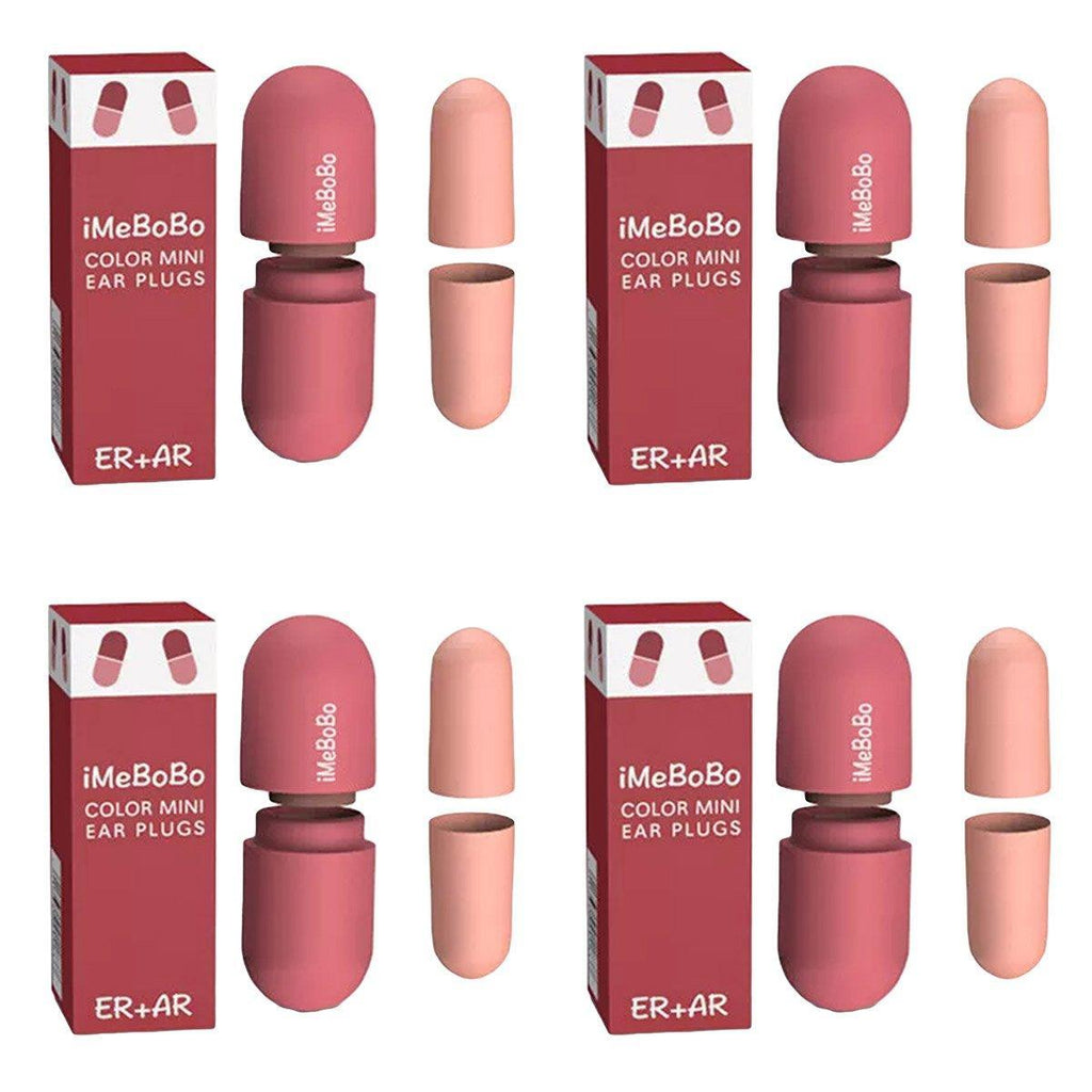1/2/4 Pairs Soundproof Capsule Earplugs Noise Reduction Ear Plugs for Sleeping - 4pairs-Red