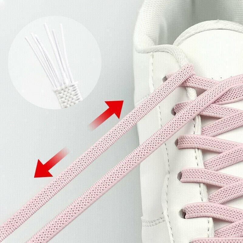 No Tie Locked Elastic Shoelace Shoe Lace Lazy Laces Sports Sneakers - Green
