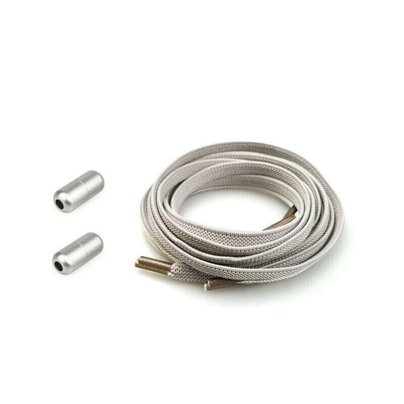 No Tie Locked Elastic Shoelace Shoe Lace Lazy Laces Sports Sneakers - White