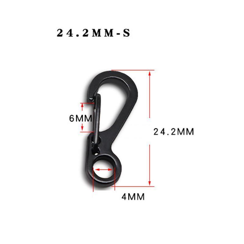 10X Mini Alloy Carabiner Keychain Durable Snap Spring Clip Hook - Gun Grey