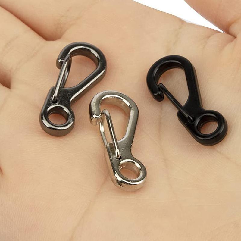 10X Mini Alloy Carabiner Keychain Durable Snap Spring Clip Hook - Gun Grey