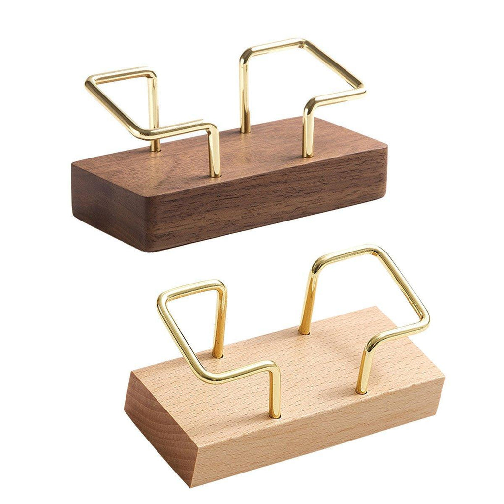 Business Card Holder Organizer Desk Display Stand Wooden Card Storage Box - Brown