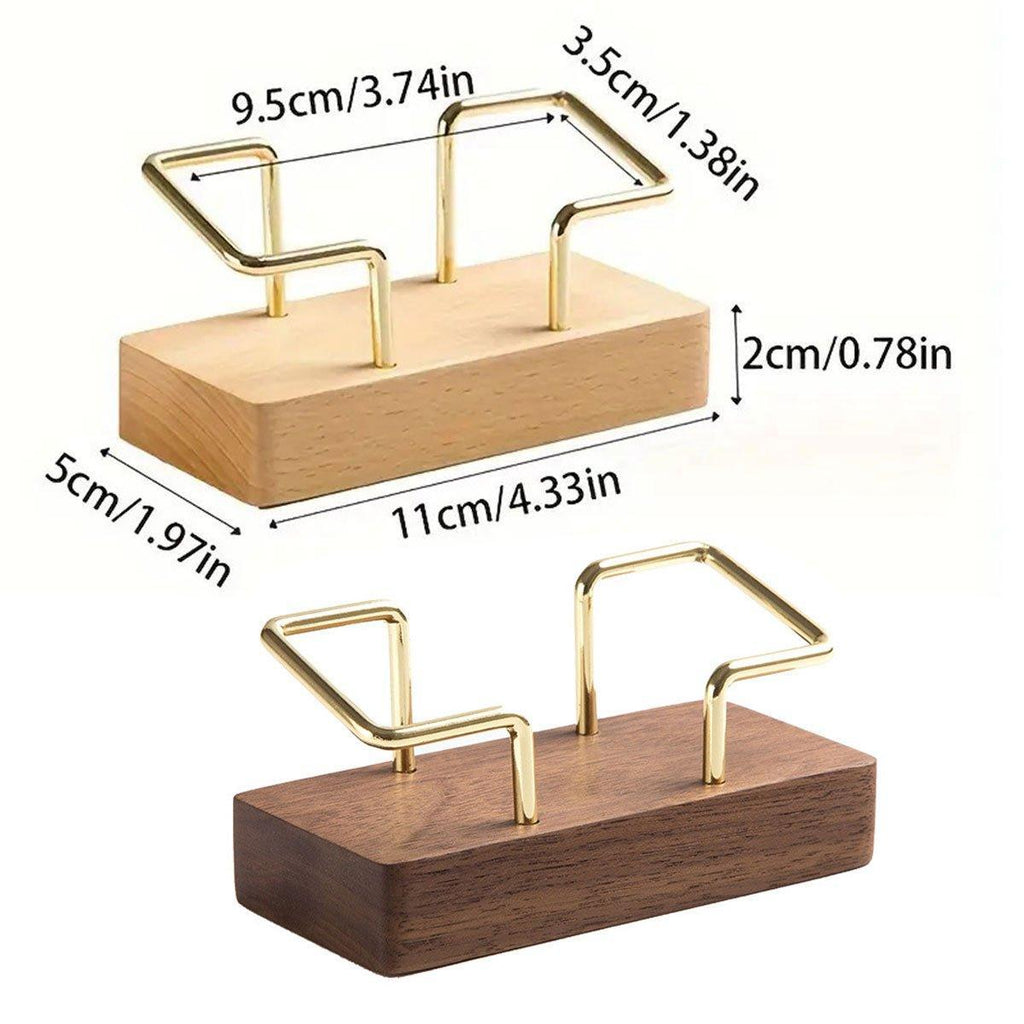 Business Card Holder Organizer Desk Display Stand Wooden Card Storage Box - Brown