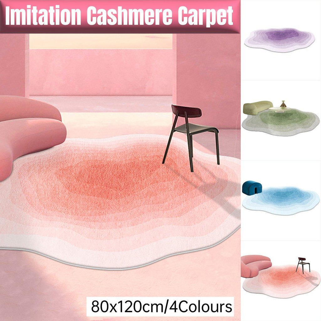 Shaped Cashmere Carpet Living Room Full Blanket Cloakroom Dressing Table - Purple