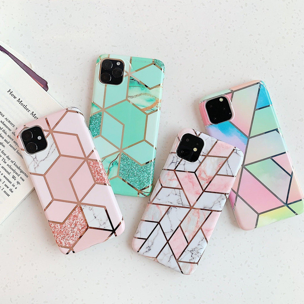 Rainbow Case for iPhone 14 13 12 11 Pro Max XR XS Marble Phone Shockproof Cover Silicone - For iphone XS Max