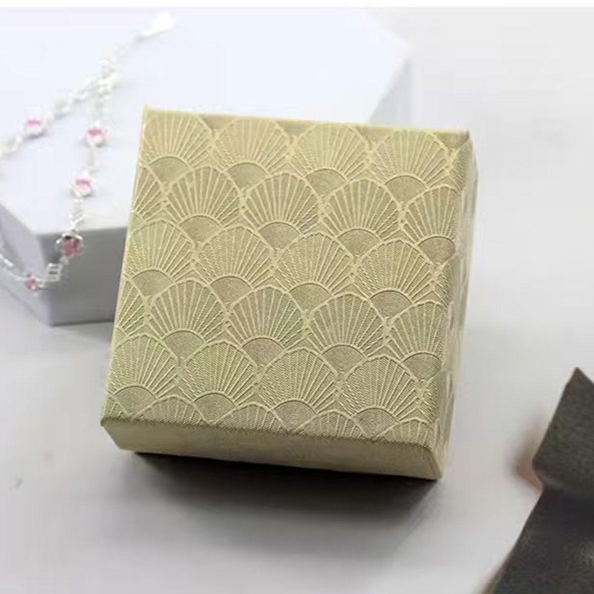25X Jewelry Gift Boxes Shell Pattern 7.5CM Small GiftBox Empty Jewelry With Foam - Pink