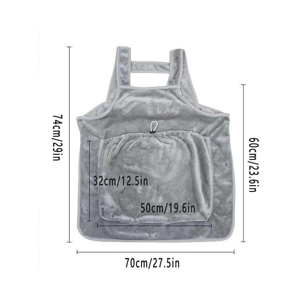 Non-stick Hair Cat Apron Kangaroo Style Pet Grooming Bib No-Hole Design