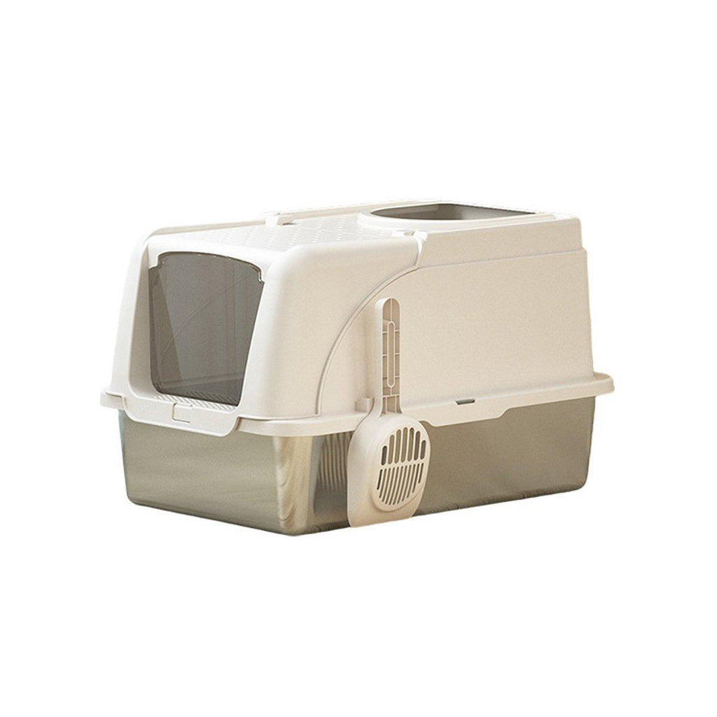 Durable Stainless Steel Cat Litter Box Pan Pet Toilet Odor Control Tray Large - Grey
