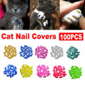 100PCS Anti Scratch Paw Covers for Cats and Kittens Nail Protector Soft Paw - Flat-L